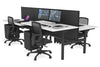 Flexi Premium Height Adjustable 4 Person H-Bench Workstation - Black Frame [1800L x 800W with Cable Scallop] - Thumbnail 23 