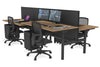 Flexi Premium Height Adjustable 4 Person H-Bench Workstation - Black Frame [1800L x 800W with Cable Scallop] - Thumbnail 63 