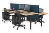 Flexi Premium Height Adjustable 4 Person H-Bench Workstation - Black Frame [1800L x 800W with Cable Scallop] - Thumbnail 38 
