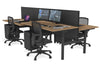Flexi Premium Height Adjustable 4 Person H-Bench Workstation - Black Frame [1800L x 800W with Cable Scallop] - Thumbnail 62 