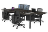 Flexi Premium Height Adjustable 4 Person H-Bench Workstation - Black Frame [1800L x 800W with Cable Scallop] - Thumbnail 64 