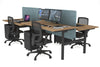 Flexi Premium Height Adjustable 4 Person H-Bench Workstation - Black Frame [1800L x 800W with Cable Scallop] - Thumbnail 50 