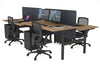 Flexi Premium Height Adjustable 4 Person H-Bench Workstation - Black Frame [1800L x 800W with Cable Scallop] - Thumbnail 48 