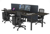Flexi Premium Height Adjustable 4 Person H-Bench Workstation - Black Frame [1800L x 800W with Cable Scallop] - Thumbnail 69 
