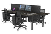 Flexi Premium Height Adjustable 4 Person H-Bench Workstation - Black Frame [1800L x 800W with Cable Scallop] - Thumbnail 82 