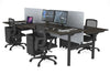 Flexi Premium Height Adjustable 4 Person H-Bench Workstation - Black Frame [1800L x 800W with Cable Scallop] - Thumbnail 66 