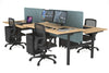 Flexi Premium Height Adjustable 4 Person H-Bench Workstation - Black Frame [1800L x 800W with Cable Scallop] - Thumbnail 30 