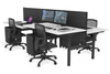 Flexi Premium Height Adjustable 4 Person H-Bench Workstation - Black Frame [1800L x 800W with Cable Scallop] - Thumbnail 22 