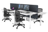 Flexi Premium Height Adjustable 4 Person H-Bench Workstation - White Frame [1200L x 800W with Cable Scallop] - Thumbnail 10 
