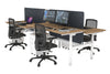 Flexi Premium Height Adjustable 4 Person H-Bench Workstation - White Frame [1800L x 700W] - Thumbnail 49 
