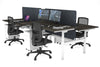 Flexi Premium Height Adjustable 4 Person H-Bench Workstation - White Frame [1800L x 800W with Cable Scallop] - Thumbnail 69 