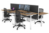 Flexi Premium Height Adjustable 4 Person H-Bench Workstation - White Frame [1800L x 800W with Cable Scallop] - Thumbnail 63 