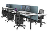 Flexi Premium Height Adjustable 6 Person H-Bench Workstation - Black Frame [1200L x 700W] - Thumbnail 11 