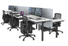 Flexi Premium Height Adjustable 6 Person H-Bench Workstation - Black Frame [1200L x 700W] - Thumbnail 6 
