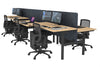 Flexi Premium Height Adjustable 6 Person H-Bench Workstation - Black Frame [1200L x 700W] - Thumbnail 28 