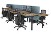 Flexi Premium Height Adjustable 6 Person H-Bench Workstation - Black Frame [1200L x 700W] - Thumbnail 50 