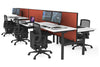 Flexi Premium Height Adjustable 6 Person H-Bench Workstation - Black Frame [1200L x 700W] - Thumbnail 12 