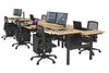 Flexi Premium Height Adjustable 6 Person H-Bench Workstation - Black Frame [1200L x 700W] - Thumbnail 26 