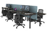 Flexi Premium Height Adjustable 6 Person H-Bench Workstation - Black Frame [1200L x 700W] - Thumbnail 70 