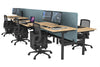 Flexi Premium Height Adjustable 6 Person H-Bench Workstation - Black Frame [1200L x 700W] - Thumbnail 31 