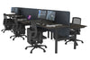 Flexi Premium Height Adjustable 6 Person H-Bench Workstation - Black Frame [1200L x 700W] - Thumbnail 68 