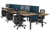 Flexi Premium Height Adjustable 6 Person H-Bench Workstation - Black Frame [1200L x 800W with Cable Scallop] - Thumbnail 58 