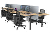 Flexi Premium Height Adjustable 6 Person H-Bench Workstation - Black Frame [1200L x 800W with Cable Scallop] - Thumbnail 25 