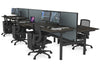 Flexi Premium Height Adjustable 6 Person H-Bench Workstation - Black Frame [1200L x 800W with Cable Scallop] - Thumbnail 81 