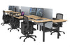 Flexi Premium Height Adjustable 6 Person H-Bench Workstation - Black Frame [1800L x 700W] - Thumbnail 25 