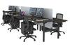 Flexi Premium Height Adjustable 6 Person H-Bench Workstation - Black Frame [1800L x 700W] - Thumbnail 65 
