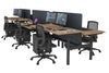 Flexi Premium Height Adjustable 6 Person H-Bench Workstation - Black Frame [1800L x 700W] - Thumbnail 49 