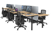 Flexi Premium Height Adjustable 6 Person H-Bench Workstation - Black Frame [1800L x 700W] - Thumbnail 27 