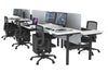 Flexi Premium Height Adjustable 6 Person H-Bench Workstation - Black Frame [1800L x 700W] - Thumbnail 5 