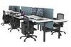 Flexi Premium Height Adjustable 6 Person H-Bench Workstation - Black Frame [1800L x 700W] - Thumbnail 10 