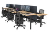 Flexi Premium Height Adjustable 6 Person H-Bench Workstation - Black Frame [1800L x 700W] - Thumbnail 29 