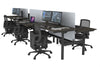 Flexi Premium Height Adjustable 6 Person H-Bench Workstation - Black Frame [1800L x 700W] - Thumbnail 67 