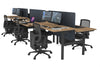 Flexi Premium Height Adjustable 6 Person H-Bench Workstation - Black Frame [1800L x 700W] - Thumbnail 48 