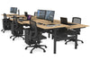 Flexi Premium Height Adjustable 6 Person H-Bench Workstation - Black Frame [1800L x 800W with Cable Scallop] - Thumbnail 26 