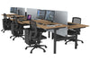 Flexi Premium Height Adjustable 6 Person H-Bench Workstation - Black Frame [1800L x 800W with Cable Scallop] - Thumbnail 45 