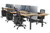 Flexi Premium Height Adjustable 6 Person H-Bench Workstation - Black Frame [1800L x 800W with Cable Scallop] - Thumbnail 27 