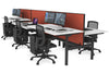 Flexi Premium Height Adjustable 6 Person H-Bench Workstation - Black Frame [1800L x 800W with Cable Scallop] - Thumbnail 13 