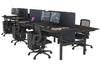 Flexi Premium Height Adjustable 6 Person H-Bench Workstation - Black Frame [1800L x 800W with Cable Scallop] - Thumbnail 69 