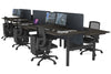 Flexi Premium Height Adjustable 6 Person H-Bench Workstation - Black Frame [1800L x 800W with Cable Scallop] - Thumbnail 68 