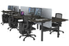 Flexi Premium Height Adjustable 6 Person H-Bench Workstation - Black Frame [1800L x 800W with Cable Scallop] - Thumbnail 65 