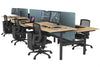 Flexi Premium Height Adjustable 6 Person H-Bench Workstation - Black Frame [1800L x 800W with Cable Scallop] - Thumbnail 31 