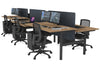 Flexi Premium Height Adjustable 6 Person H-Bench Workstation - Black Frame [1800L x 800W with Cable Scallop] - Thumbnail 48 