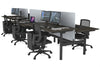 Flexi Premium Height Adjustable 6 Person H-Bench Workstation - Black Frame [1800L x 800W with Cable Scallop] - Thumbnail 67 