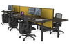 Flexi Premium Height Adjustable 6 Person H-Bench Workstation - Black Frame [1800L x 800W with Cable Scallop] - Thumbnail 75 