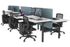 Flexi Premium Height Adjustable 6 Person H-Bench Workstation - Black Frame [1800L x 800W with Cable Scallop] - Thumbnail 10 