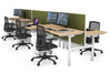 Flexi Premium Height Adjustable 6 Person H-Bench Workstation - White Frame [1200L x 700W] - Thumbnail 38 